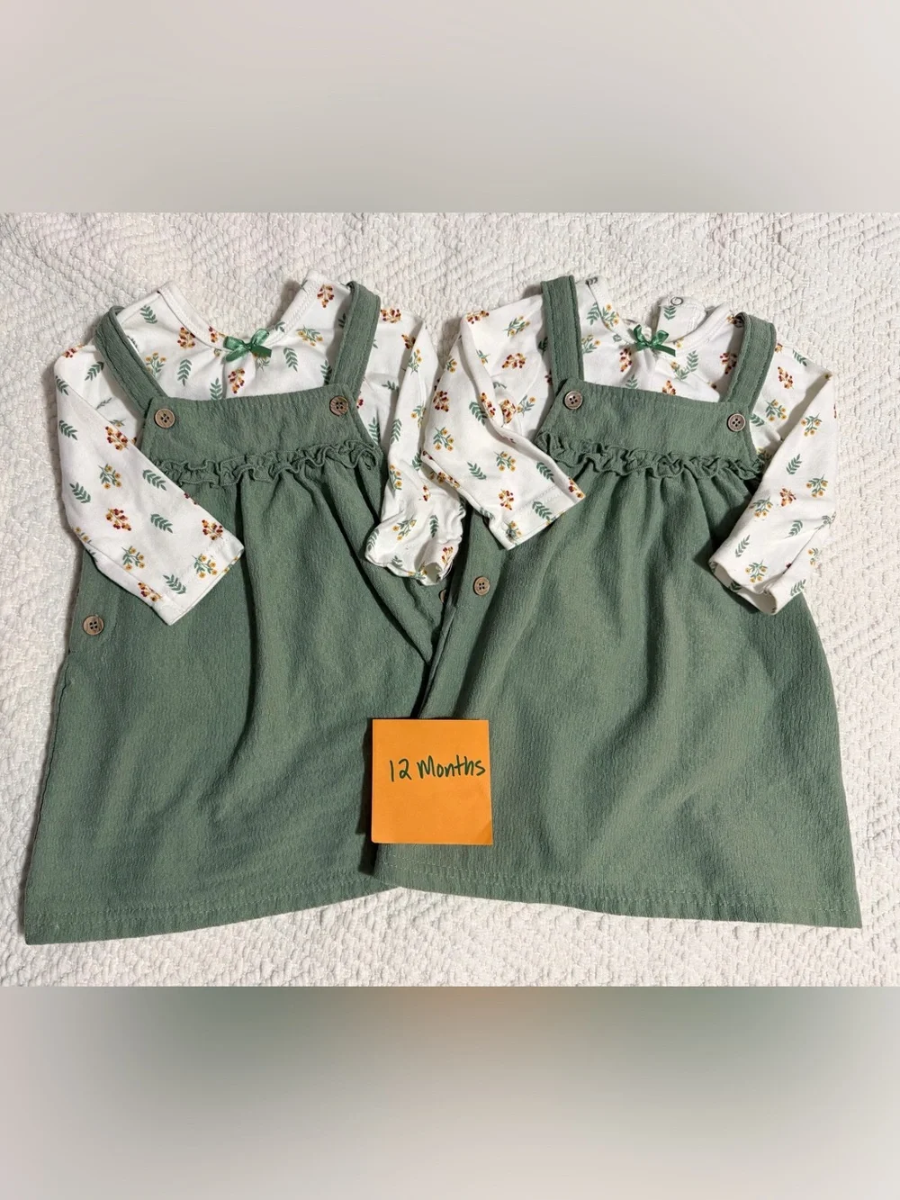 12 month winter outfit twin baby girl bundle
